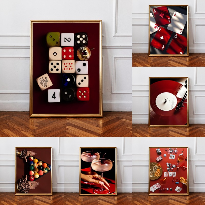 Luxury Lifestyle Furniture - Pôster Retrô de Dados de Poker