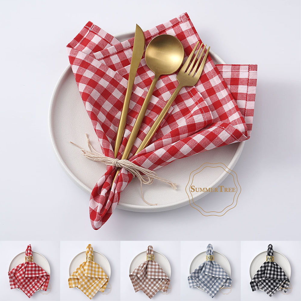 Guardanapo de Algodão Xadrez 4 - Linen Napkin Set avaliação e preço