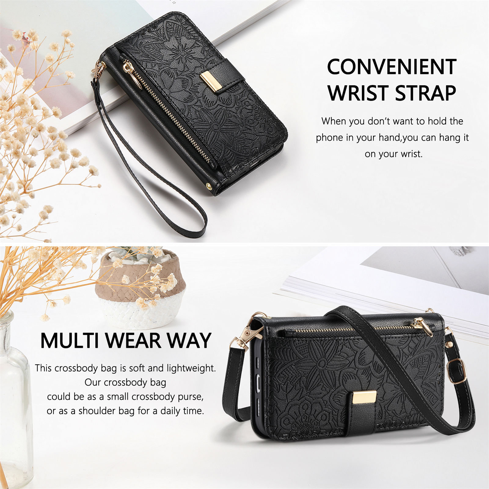 Capa de Couro com Zíper e Alça - Leather Card Wallet avaliação e preço