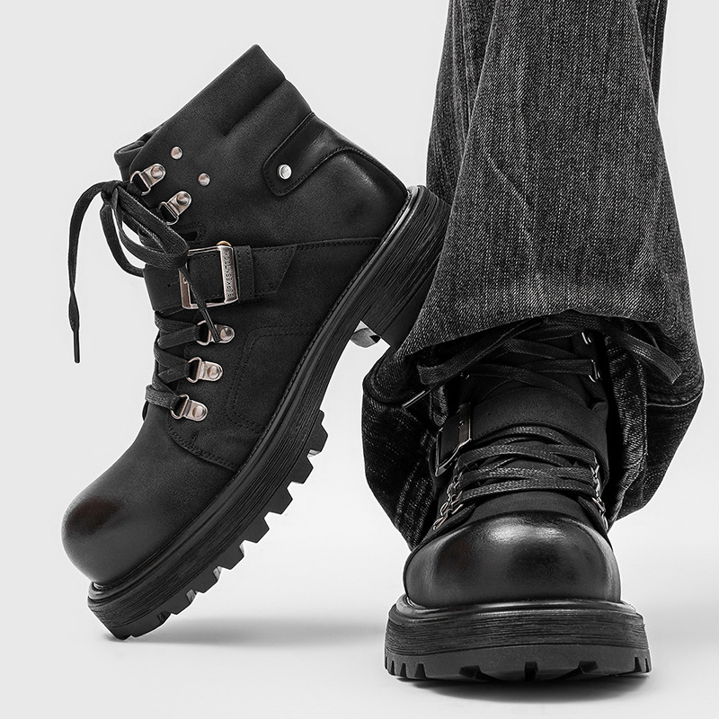 Marca masculina botas de couro - Luxury Lifestyle Store avaliação e preço