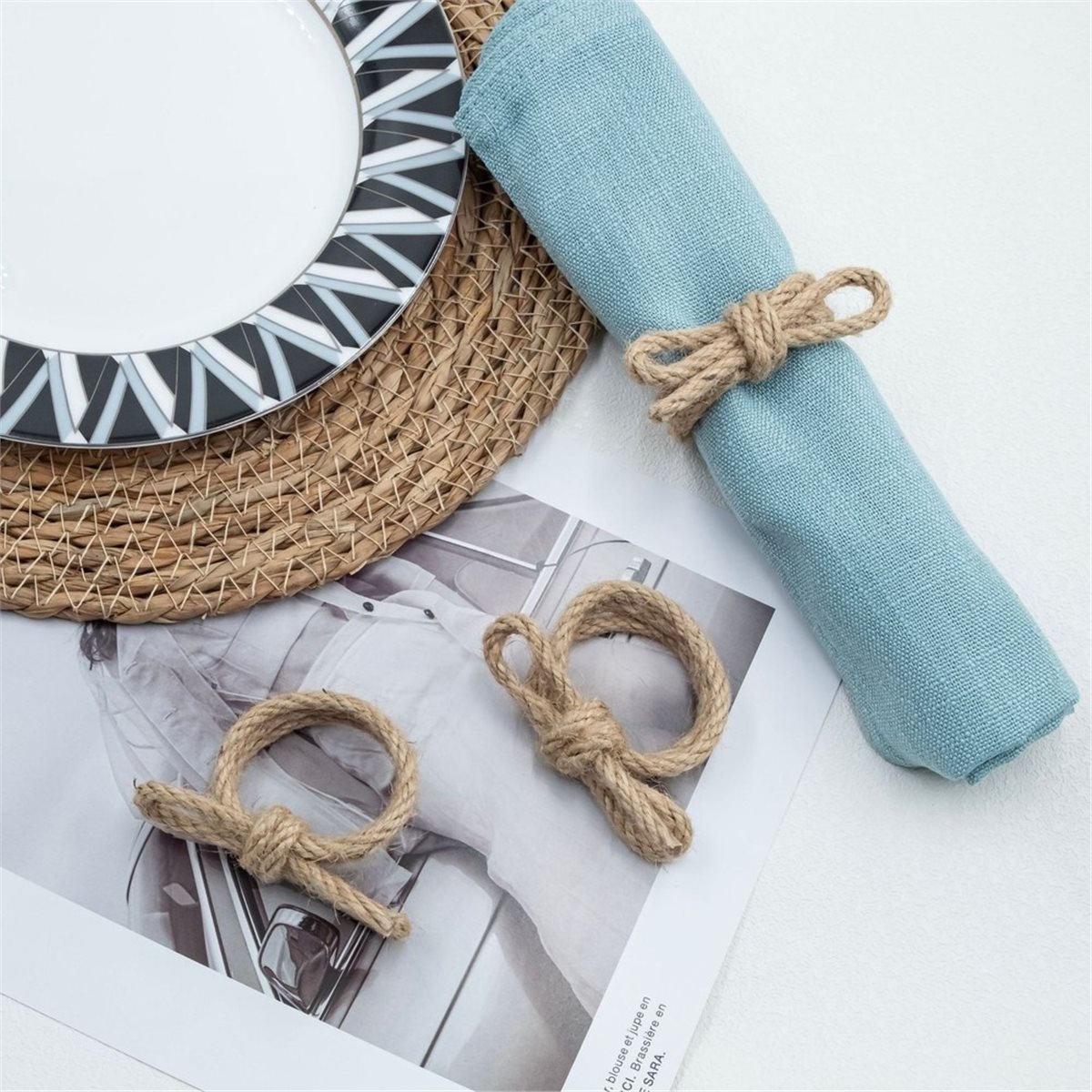 Conjunto de 12 Anéis de Guarda - Linen Napkin Set avaliação e preço